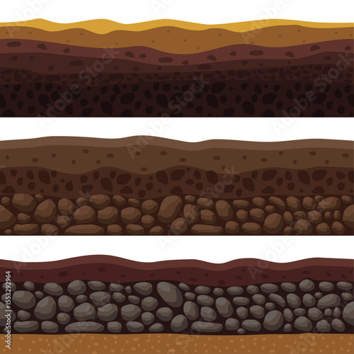 vector seamless grounds set. Clipart isolated on transparent background.