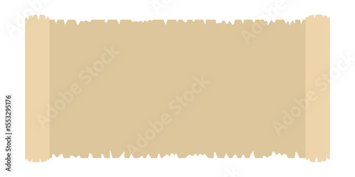 vector paper scroll flat design illustration isolated on transparent background.