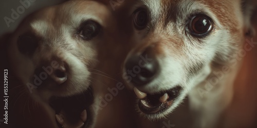 Primerísimo plano de un perro con una expresión intensa y penetrante.