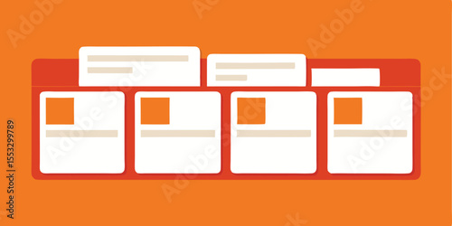 Colorful kanban board project management system illustration