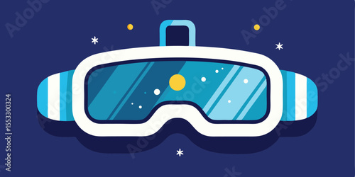 Futuristic virtual reality goggles space exploration