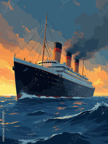  The Titanic ready to set sail minimalist
