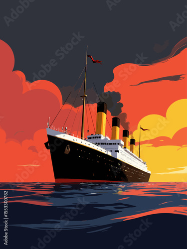  The Titanic ready to set sail minimalist
