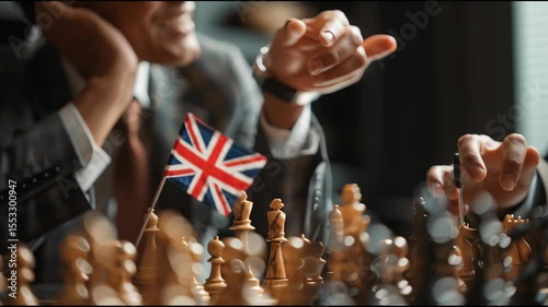 UK Chess Day with UK flag