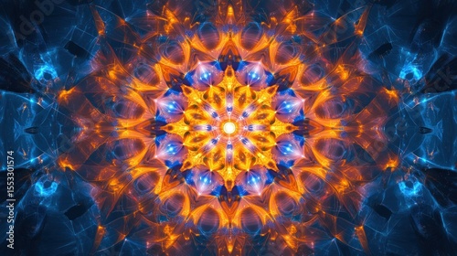Abstract mandala design with vibrant colors