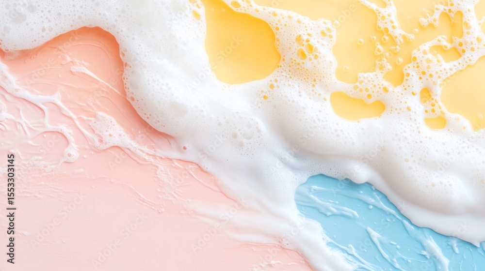 Obraz premium A vibrant mix of colorful waves representing delicious flavors, capturing the essence of sweet, refreshing treats.