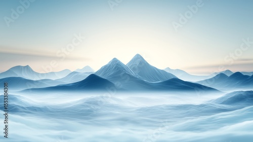 Breathtaking panorama of majestic mountain range under cloudy sky