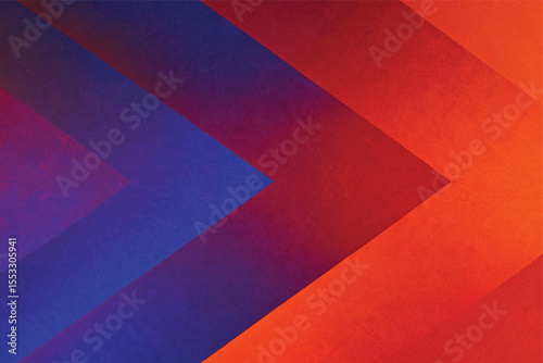 Red and blue striped background with a blank paper curl design, a vibrant vector illustration template