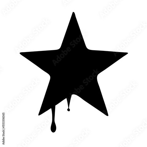 Black spray paint star isolated on white background