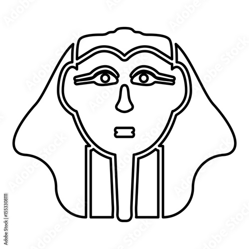 Head pharaoh cop faro mask contour outline line icon black color vector illustration image thin flat style