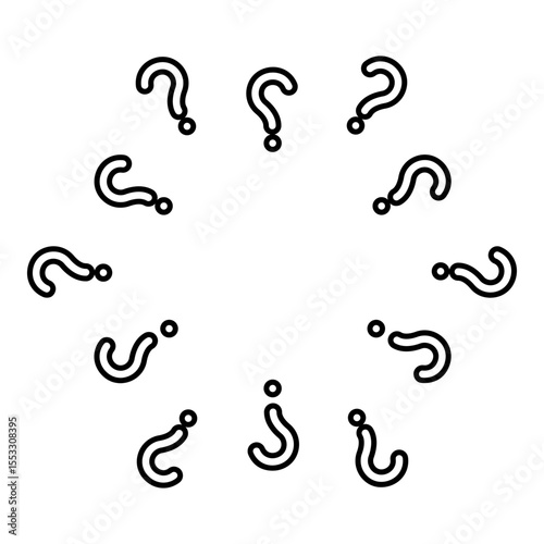 Signs of questions Sign question contour outline line icon black color vector illustration image thin flat style