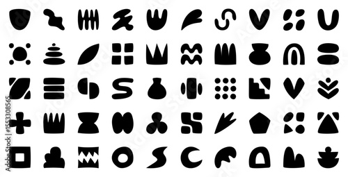 Organic Abstract Blob Shapes Vector Set. Hand-drawn fluid forms, irregular natural elements, and unique modern silhouettes for creative design, artistic branding, and playful illustrations.