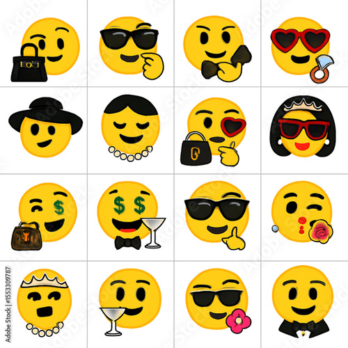 set of smileys