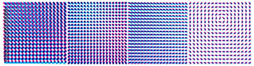 Abstract background with ovals. Irregular array or matrix with torsion and glitch effect. Cover design template. 3D illustration for brochure, poster, presentation, flyer or banner.