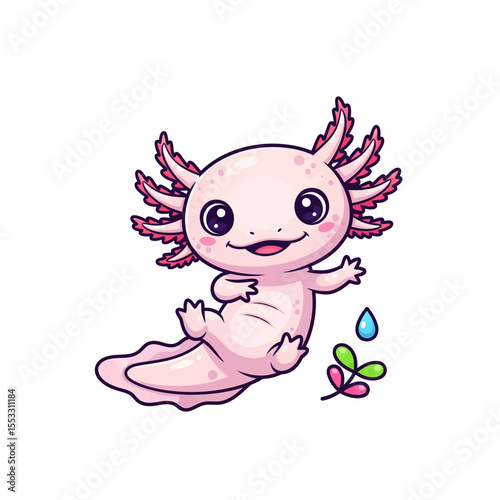 cute axolotl pet icon very cool