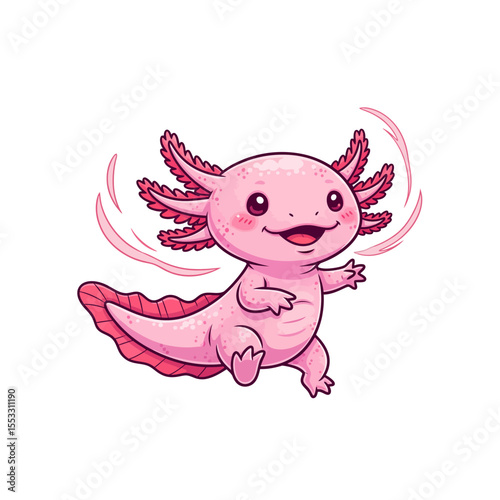 cute axolotl pet icon very cool