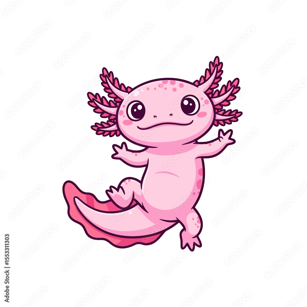 Fototapeta premium cute axolotl pet icon very cool