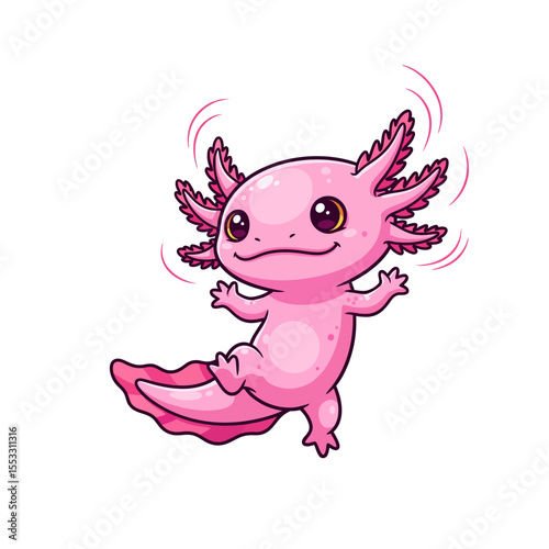 cute axolotl pet icon very cool