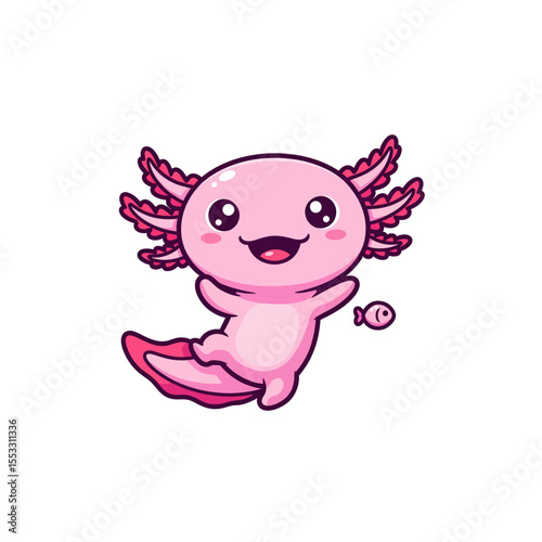 cute axolotl pet icon very cool