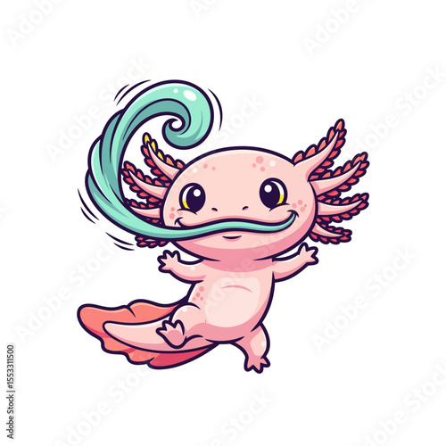 cute axolotl pet icon very cool