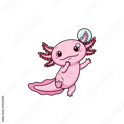 cute axolotl pet icon very cool