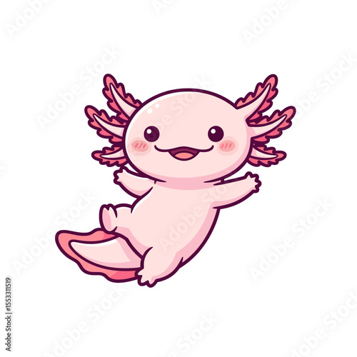 cute axolotl pet icon very cool