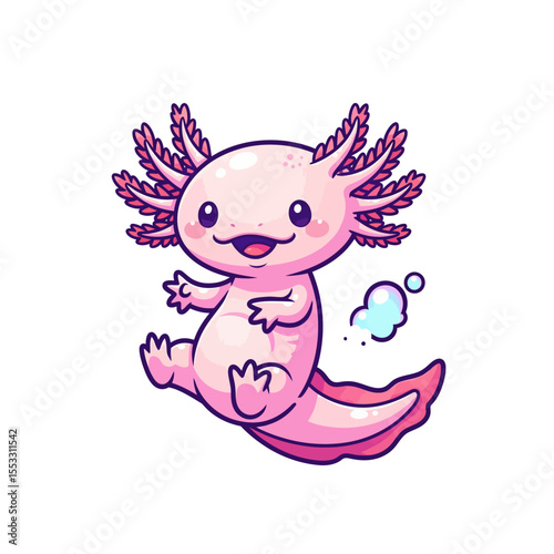 cute axolotl pet icon very cool