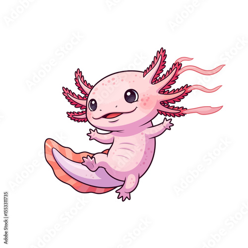 cute axolotl pet icon very cool