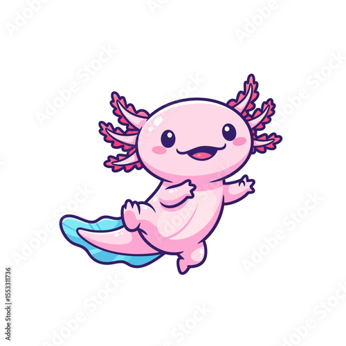 cute axolotl pet icon very cool