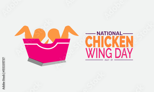 International Chicken Wing Day background illustration. Holiday concept. Utilize for background, banner, placard, card, and poster design template with  professional  illustraion design 
