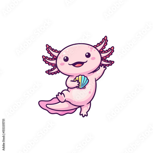 cute axolotl pet icon very cool