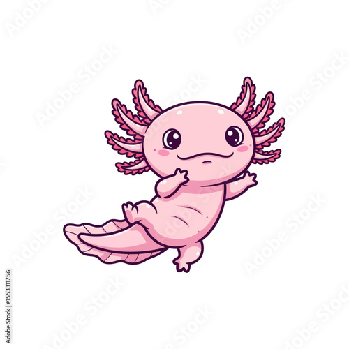 cute axolotl pet icon very cool