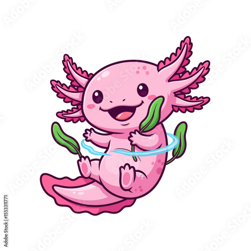 cute axolotl pet icon very cool