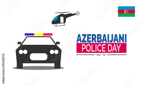 Azerbaijani Police Day  background illustration. Holiday concept. Utilize for background, banner, placard, card, and poster design template with  professional  illustraion design 