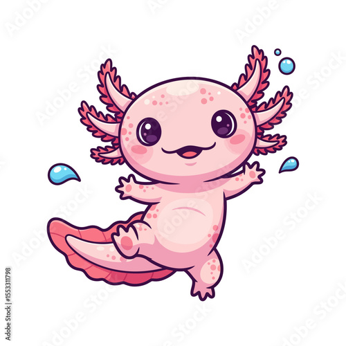cute axolotl pet icon very cool