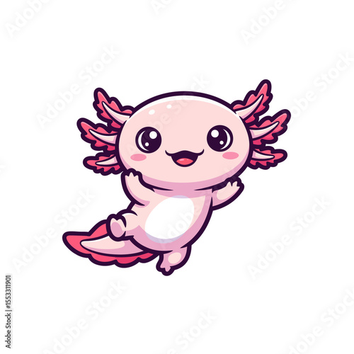 cute axolotl pet icon very cool