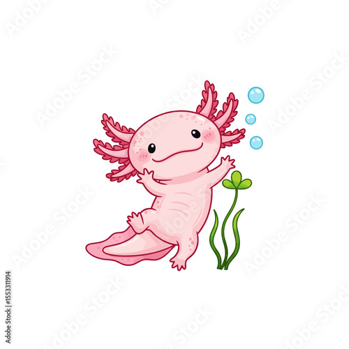 cute axolotl pet icon very cool