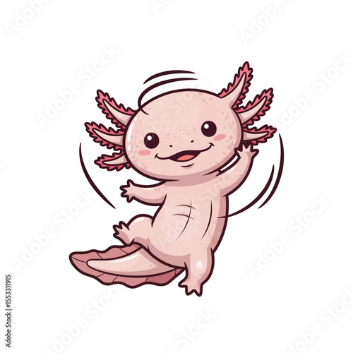 cute axolotl pet icon very cool