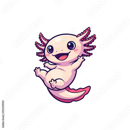 cute axolotl pet icon very cool