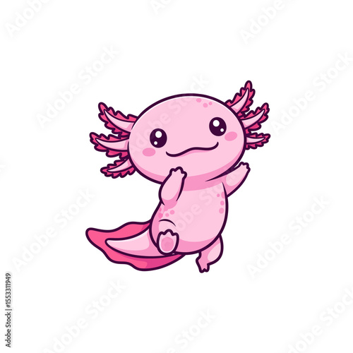 cute axolotl pet icon very cool