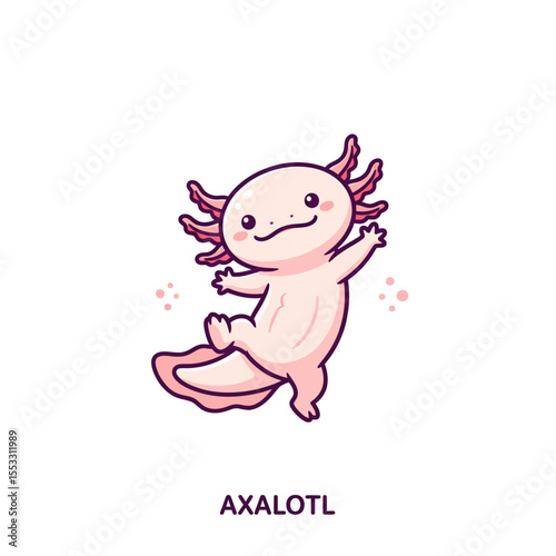 cute axolotl pet icon very cool