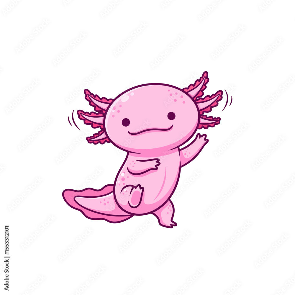 Fototapeta premium cute axolotl pet icon very cool