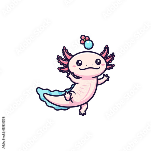 cute axolotl pet icon very cool