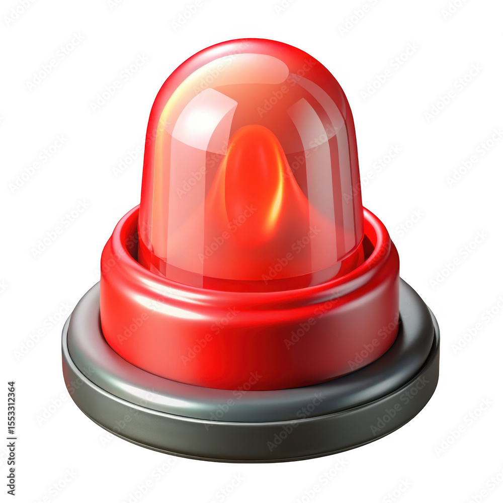 3d rendered red emergency beacon with metallic base 3d rendered red emergency beacon with metallic base