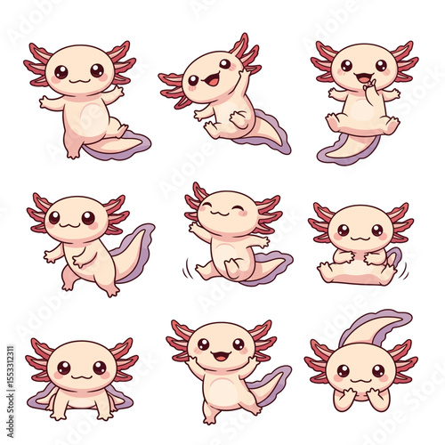 cute axolotl pet icon very cool