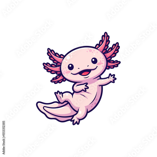 cute axolotl pet icon very cool