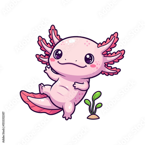 cute axolotl pet icon very cool