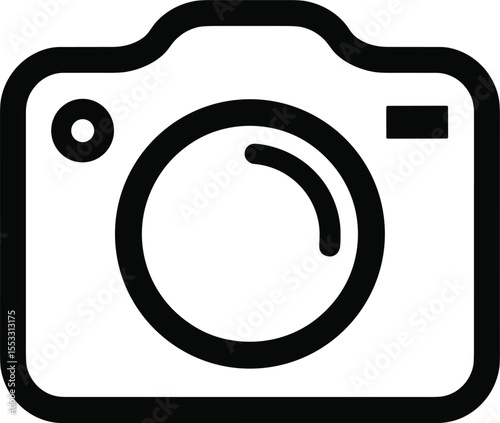 A Clean Black Outline Camera Icon, Symbolizing Photography, Imaging, Digital Media, Snapshots, and Visual Content Creation, Perfect for Websites, Apps, Galleries, and Creative Projects.
