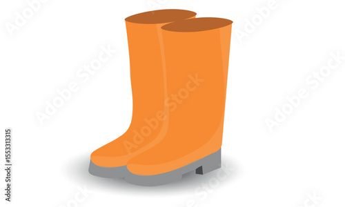 Vector illustration of yellow boots