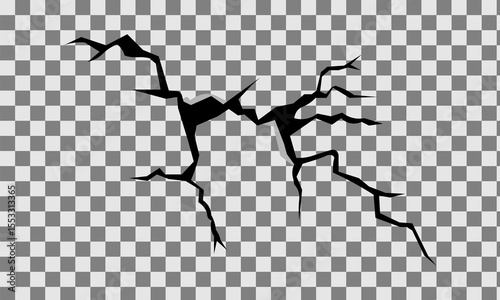 
Realistic illustration of cracks cracks in the wall torn paper